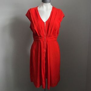 H&M Burnt Orange Pleated Dress